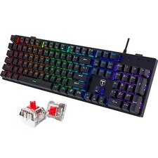 RisoPhy Mechanical Gaming Keyboard, RGB 104 Keys Ultra-Slim LED Backlit USB W...