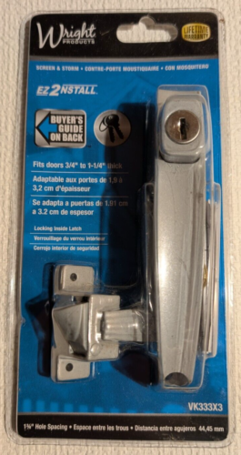 Wright Products VK333X3WH Screen door handle Keyed Silver / Grey FREE SHIPPING