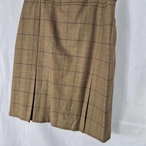 Ladies Skirt Size 18 House Of Bruar Pure Wool Brown Check Tweed Casual Country - Picture 8 of 8