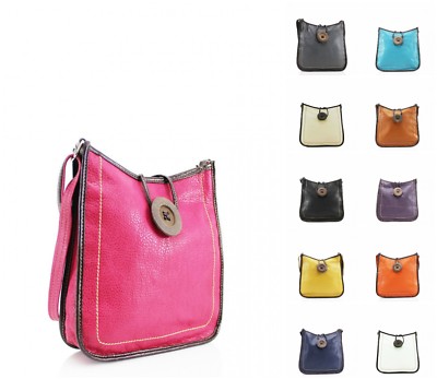 Trendige Damen-Schultertasche aus Kunstleder mit Knöpfen Damen Umhängetasche Handtasche