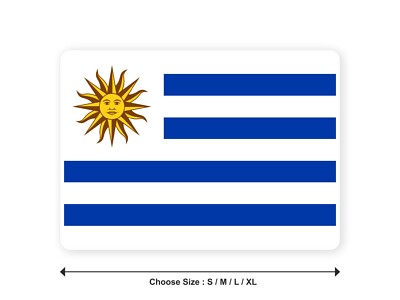 Uruguayan Uruguayan flag sticker 10cm (S) - 28cm (XL) white edge sticker