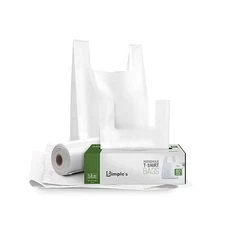 Durable t,shirt style bags with dispenser, 80 count, 1.2 mil, 12x7x22 inch