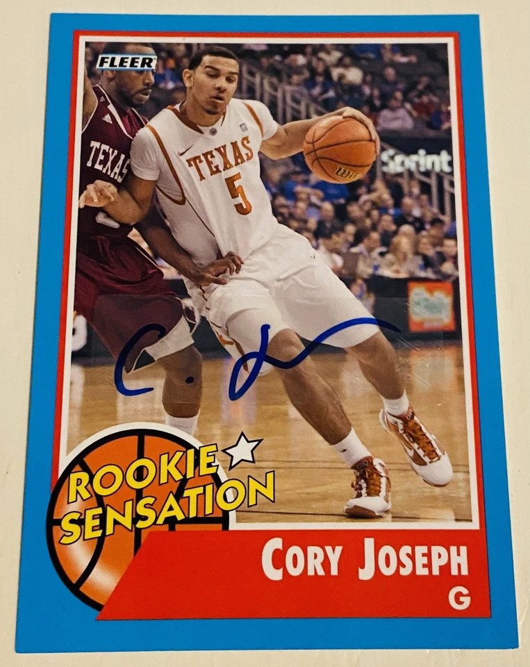 Cory Joseph 2011-12 Fleer Retro Autographs Rookie Sensation Auto RC 🏀🔥✍️ - Image 2 of 3