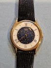 Vintage Timex M CELL Blue Star Moon Phase Blue Leather Strap New Battery