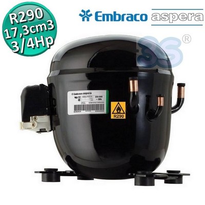 Kältemittelkompressor R290 MBP HBP 3/4 PS 17,39 cm3 Embraco Aspera NT6220U