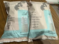 Zomee - 2x 90 Count Double Zip Breast Milk Storage Bags 8oz 240mL Freezer Safe