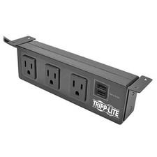 Tripp Lite Tlp310usbs Outlet Strip, Surge, Usb, 3 5-15R, 5-15P, 10 Ft., Black