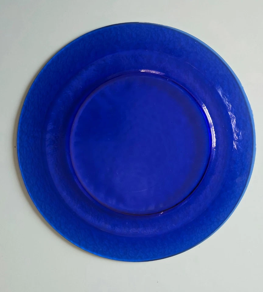 Sottopiatti rotondi in vetro di Murano blu cobalto, Italia, anni '80/’90  - Immagine 2 di 4