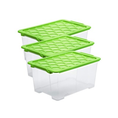 ROTHO Aufbewahrungsbox 44L Evo Total Kunststoffbox mit Deckel Stapelbox Box
