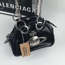 Vivienne Westwood Orb Chain Shoulder Bag Black NWT JB