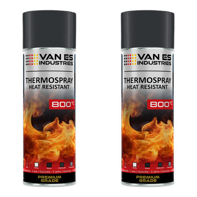 Ofenlack 800°C Anthrazit 2x 400ml CC Ofenfarbe hitzebeständiger Thermolack
