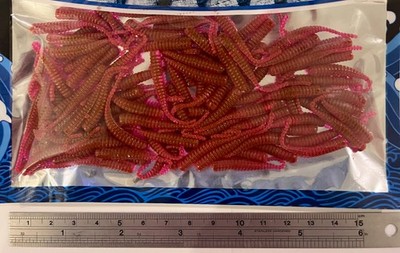 E&F Tackle 1.5'' Needle Tail Worm Pink 100pk HOT LOT Maggot Ice Crappie NEW!