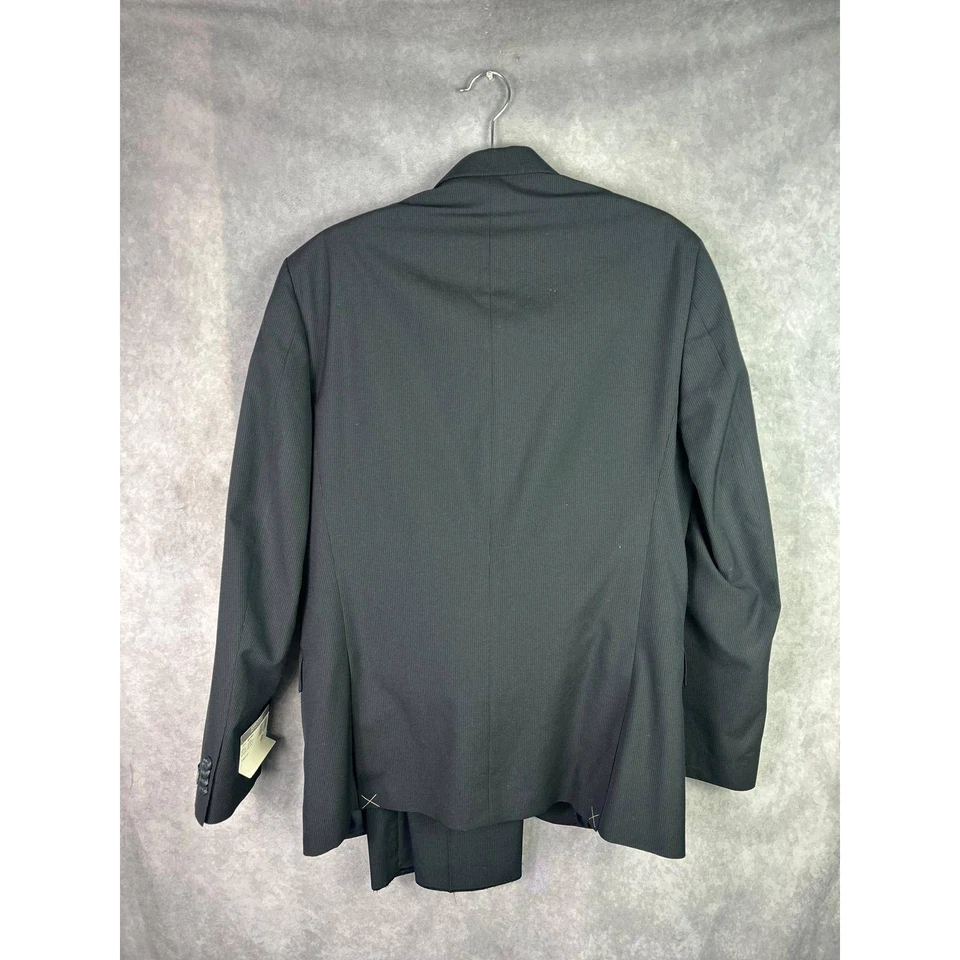 Kenneth Cole Reaction Mens 40R 33W Navy Pinstripe Suit Separates Jacket Pants - Image 2 of 4