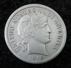 1916 Barber Dime * 90% Silver * Partial Liberty * 4964