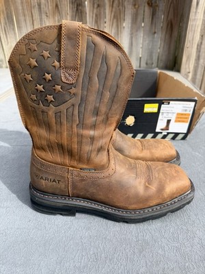 Ariat Men's Sierra Shock Shield Patriot Comfort Toe Work Boots Size 11D Work