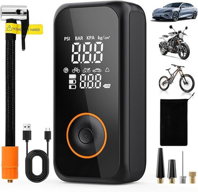 #ad Portable Tire Inflator 150 PSI Cordless Air Compressor Digital Car Bike Pump LED $14.29