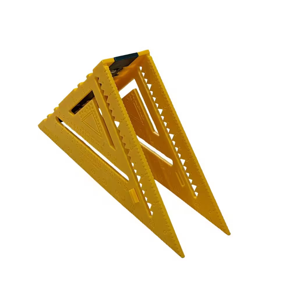 Yellow and Forest Green Double-Sided Rafter Square - 7 in - High Impact Polystyr