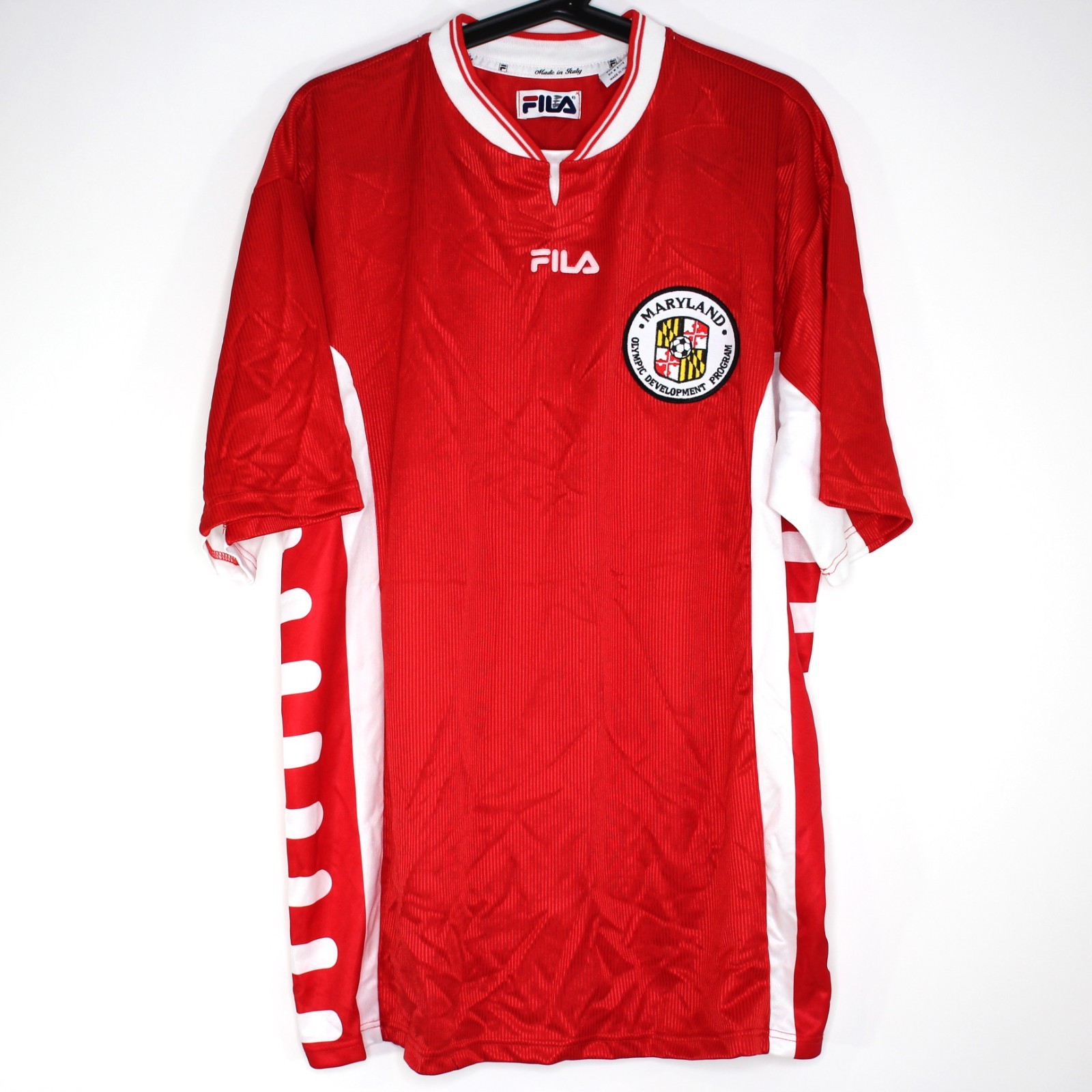 Vintage Fila Mens Large Made In Italy Maryland Olympic Soccer Jersey N1458