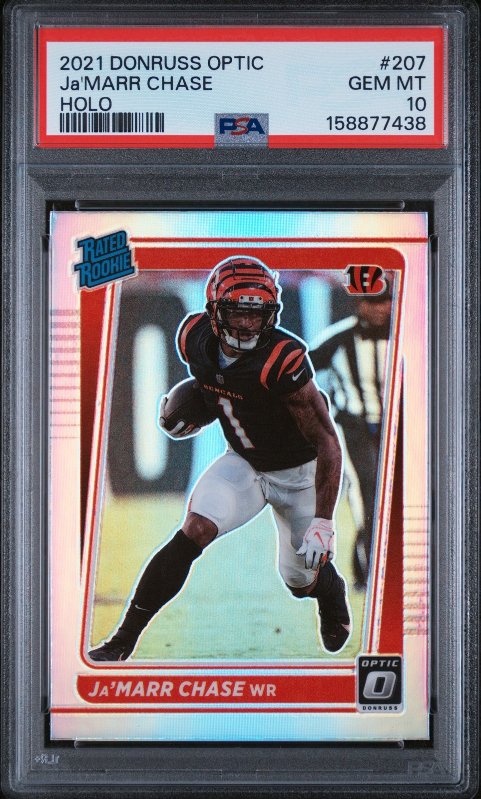 2021 PANINI DONRUSS OPTIC HOLO #207 JA'MARR CHASE PSA 10
