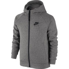 NIKE Air Grey Black Fleece Sweatshirt F/Z Hoodie Jacket NEW Youth Boys S M L XL