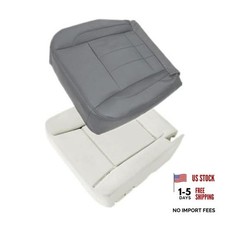 Slate Gray Driver Side Bottom Replacement Leather Seat Cover Medium Foam