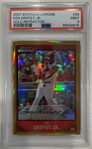 2007 Bowman Chrome Gold Refractor #85 Ken Griffey Jr. 29/50 🔥 PSA 9🔥 Only 2 ⬆️