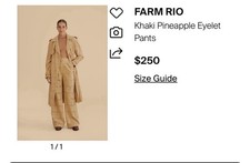 NWT Farm Rio Khaki Pineapple Eyelet Pants size small $250 MSRP sold out!