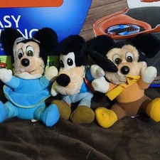 Vintage Disney Mickey's Christmas Carol Plush Stuffed Toys Hardees 1984 lot of 3