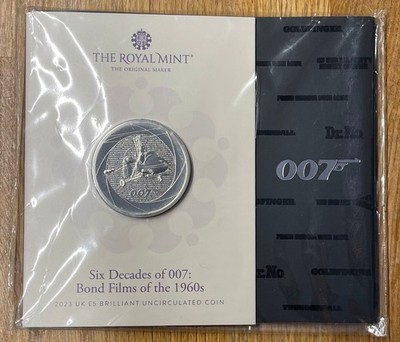 2023 Großbritannien 5 £ Pounds James Bond 007: Die Filme der 1960er BU Blister