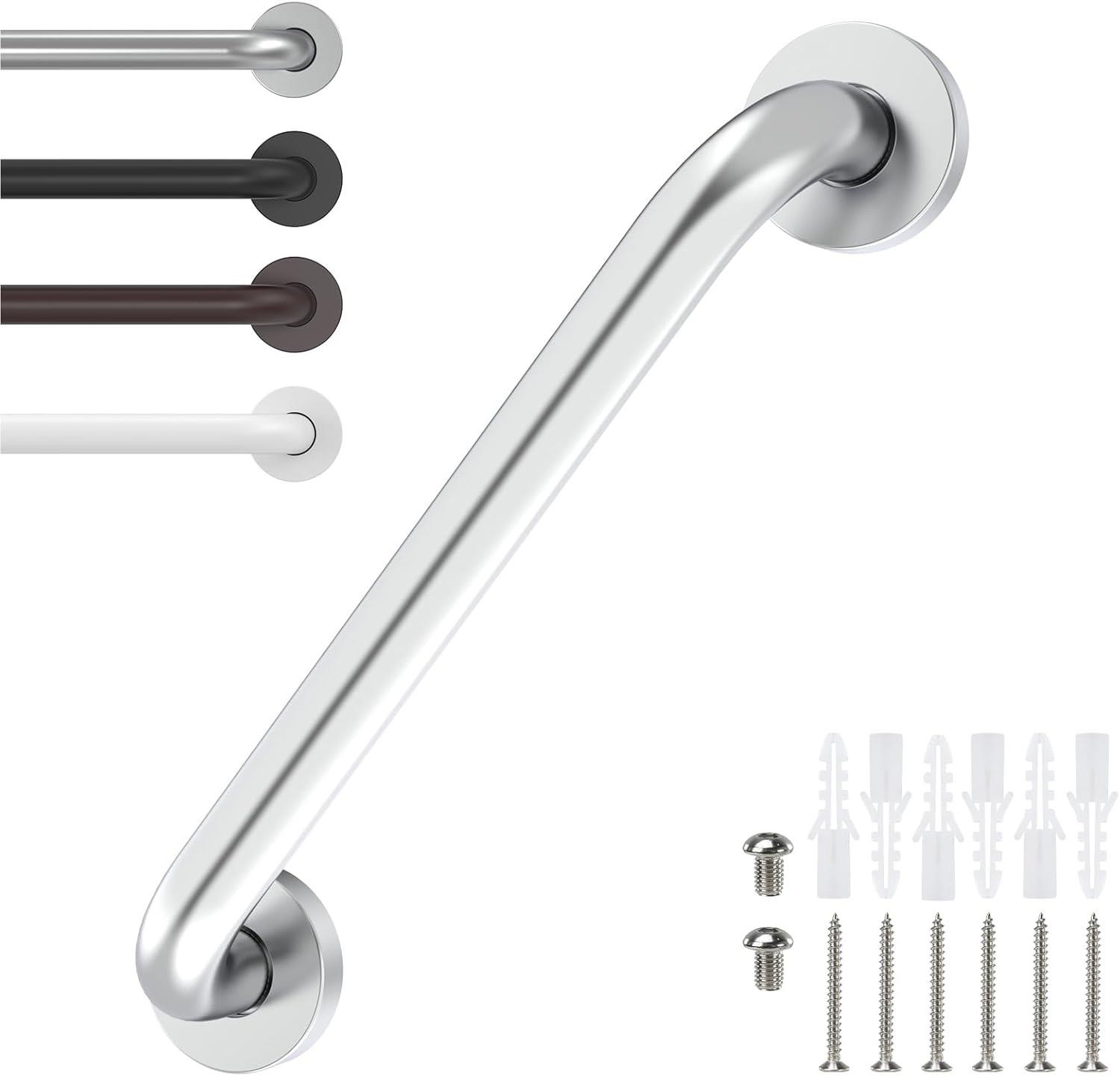 12 Inch Shower Grab Bar Satin Brushed Nickel, ZUEXT Stainless Steel Safety Grab