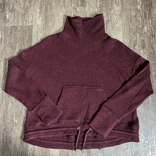 Sweaty Betty Womens Medium Purple Funnel Neck Pullover Cropped Sweatshirt - Picture 2 of 7