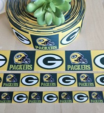 5/8, 7/8  1.5" 1 YD Green Bay Packers Grosgrain Ribbon Cheer Bow Ribbon