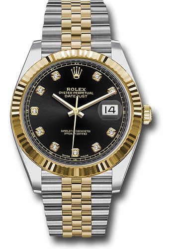 Rolex Datejust 41 Black Diamond Dial on Jubilee 126333 Complet...