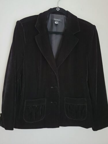 Blazer/giacca in velluto nero Susan Lewis taglia large foderata a 3 bottoni - Foto 1 di 12