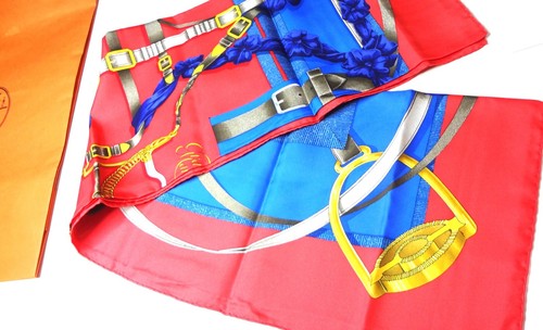 HERMES Scarf Authentic "Grand Manage" Boxed . SUPERB . Never WORN . NWT . 1990 - Picture 4 of 12