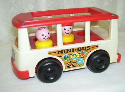 Fisher Price Bus and Two Little People 1969  Made in USA