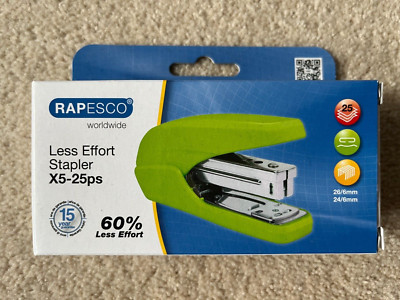 Rapesco X5-25ps Hefter mit weniger Aufwand, 25 Blatt, grün, 24/6-8 mm, 26/6-8 mm