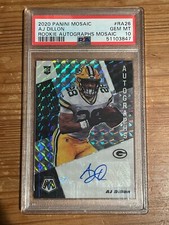 AJ Dillon Auto PSA 10 2020 Panini Mosaic Prizm Rookie #RA26