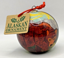 Alaskan Ornament Christmas Grizzley Bear Trout Rustic Cabin Arctic Circle New