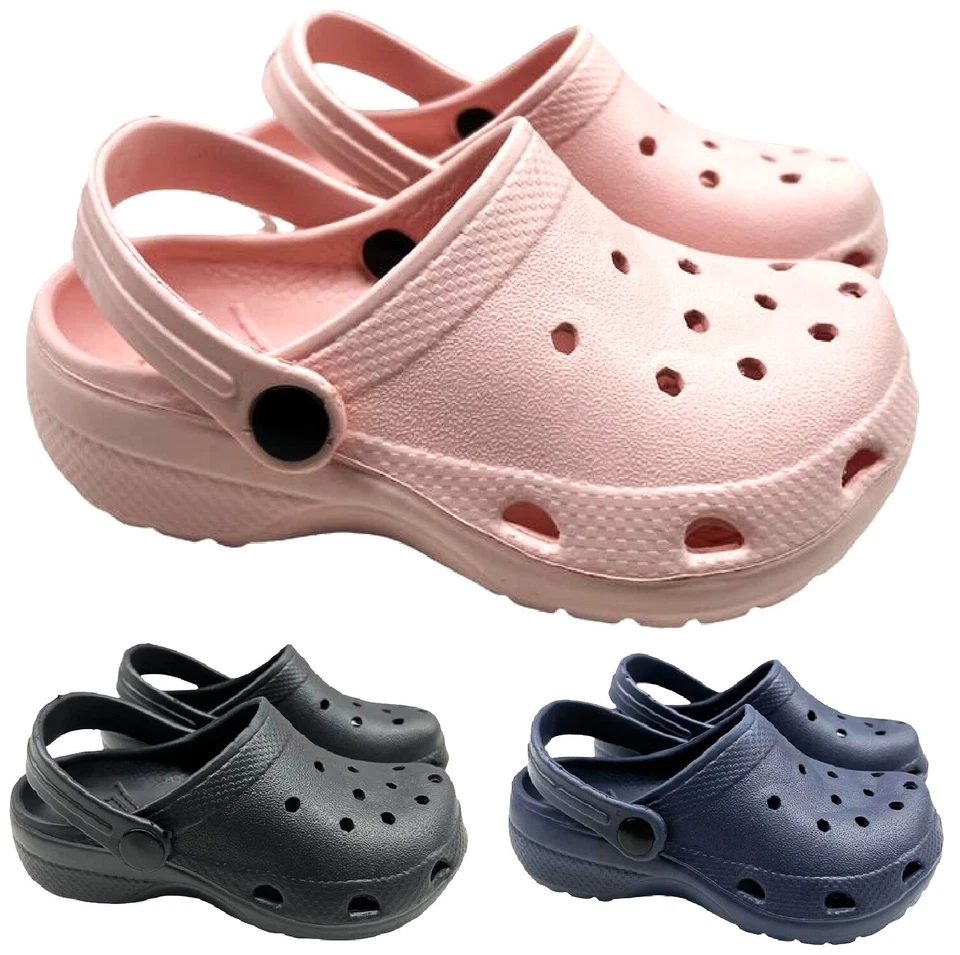 KINDER MÄDCHEN JUNGEN UNISEX SLIPPER GARTEN POOL SCHIEBER CLOGS STRAND SOMMER SANDALEN GRÖSSE