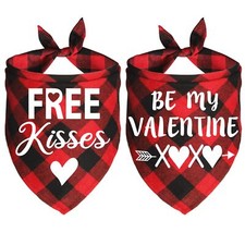 2 Pack Valentines Dog Bandanas Valentine  s Day Dog Bandanas Scarf Dog Valenti...