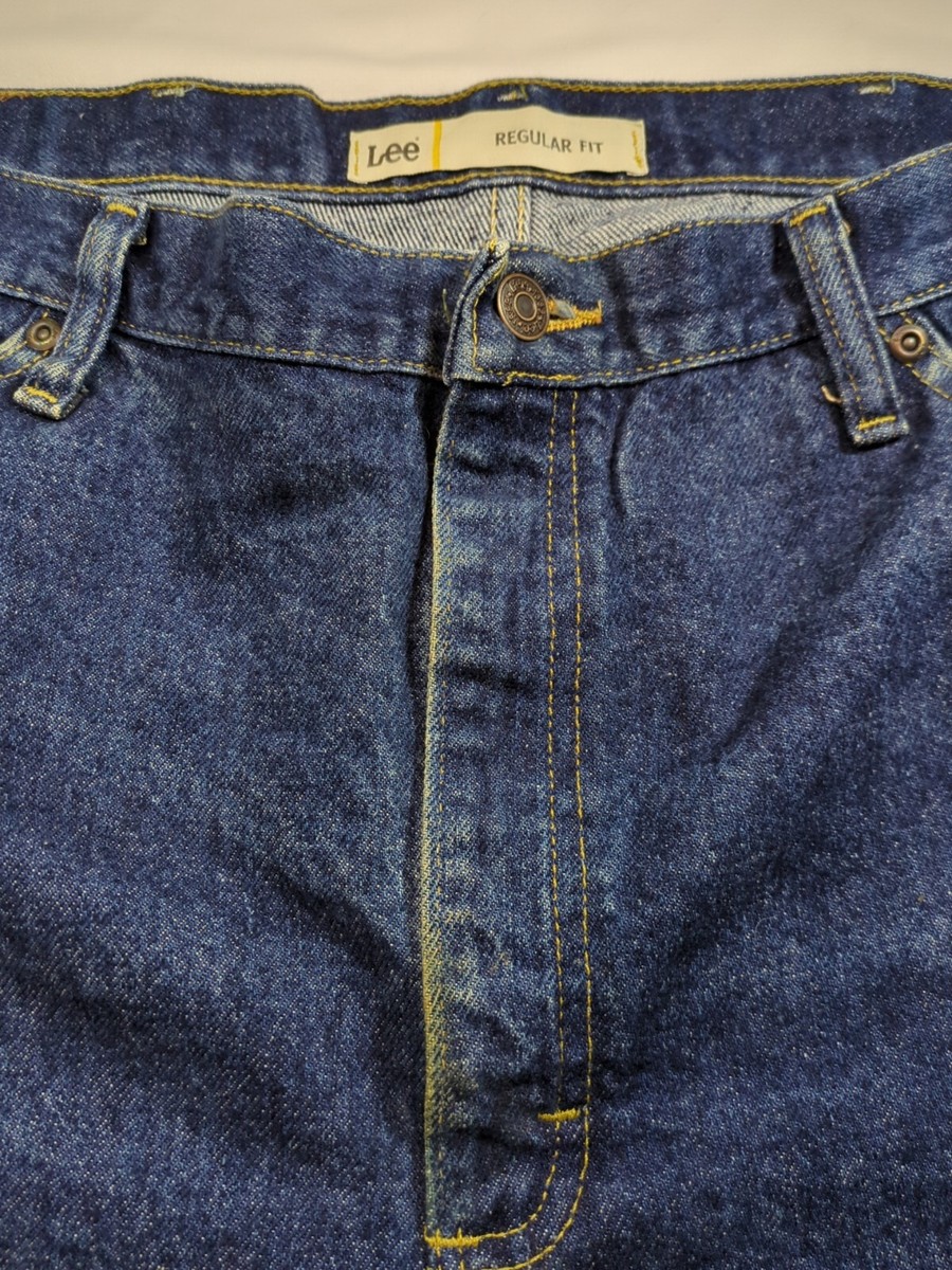 LEE Regular Fit Straight Leg Jeans Men's Size 42x32 31 Indigo Blue