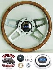 1949-1957 Ford Pickup Wood Steering Wheel Blue Oval 13 12 Walnut