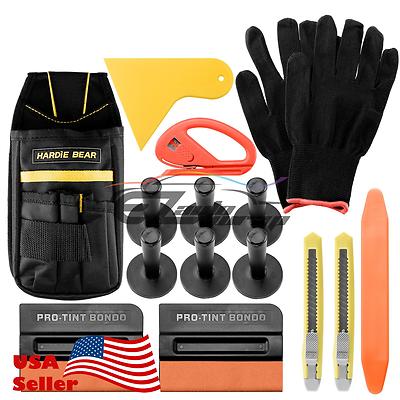 Deluxe Pro Car Wrap Vinyl Tools Kit Scratchfree Squeegee Razor Gloves Magnets 07