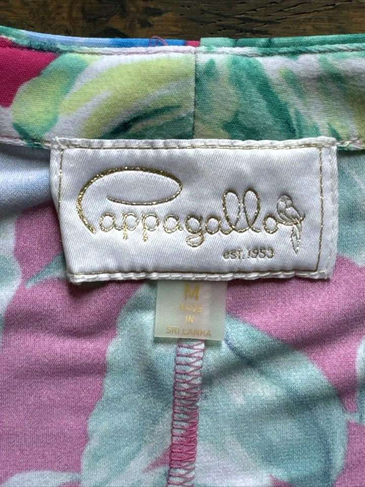 Vestido Cappagallo para mujer MEDIANO ~ Túnica elástica manga 3/4 rosa floral Foto 2 de 4