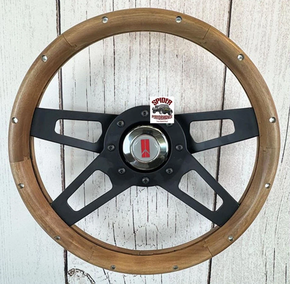 1969-1989 Oldsmobile wood steering wheel 13 1/2" WALNUT II - Image 2 of 4