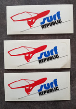 3 Sticker surf REPUBLIK ca. 4,0 x 10,0 cm transparent NEU + ungeklebt