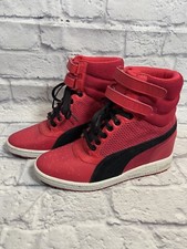 Zapatillas deportivas de cuña altas de gamuza/cuero rosa PUMA Contact para mujer talla 8