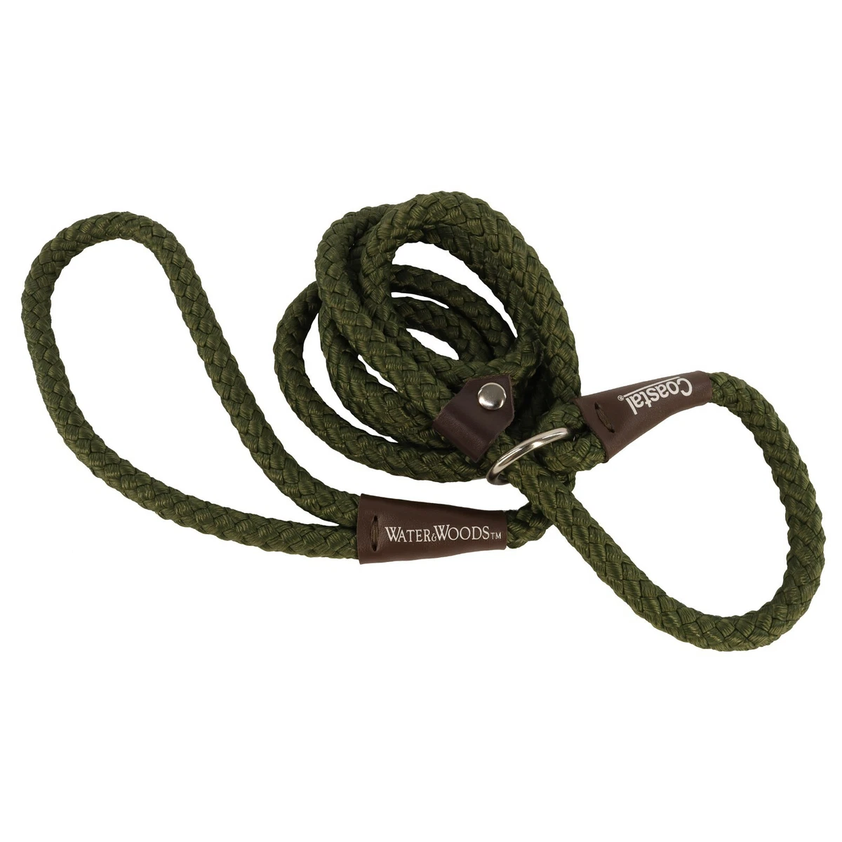 BRAIDED NYLON ROPE BRITISH SLIP LEAD DOG LEASH GREEN 1 2