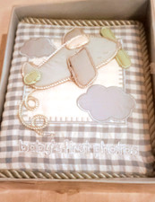 Fabric Covered Baby Boy's First Photo Album 100 4"x6" Pictures Blue Gingham